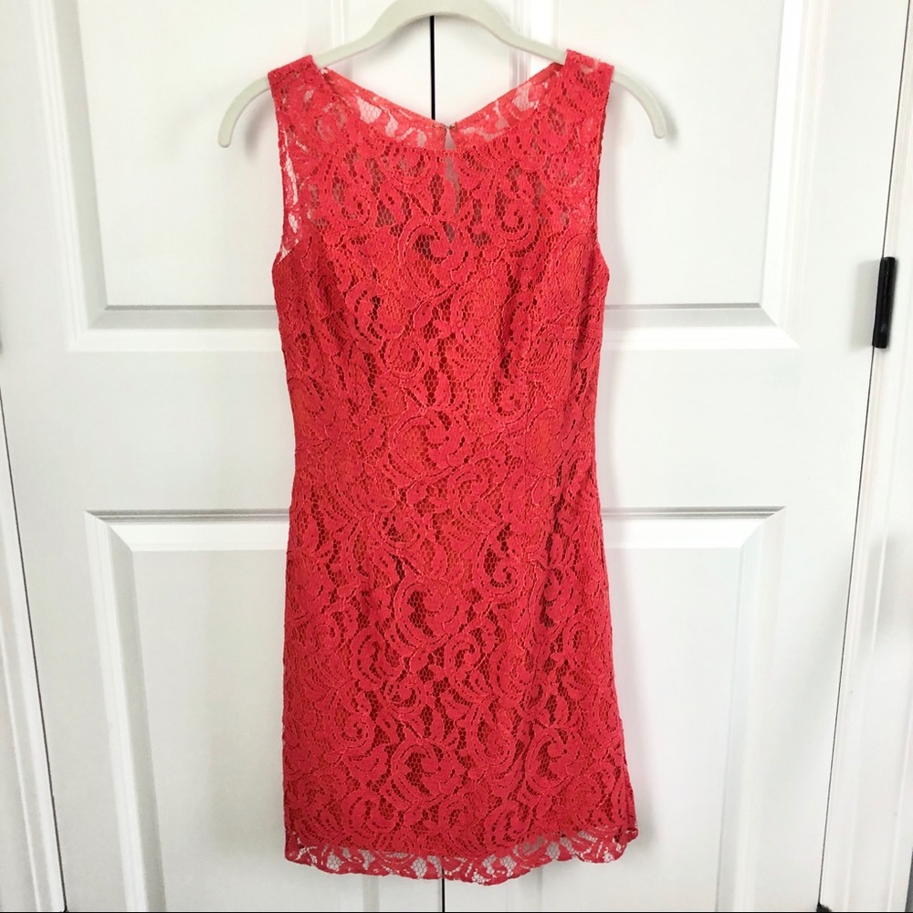 Coral Lace Summer Dress